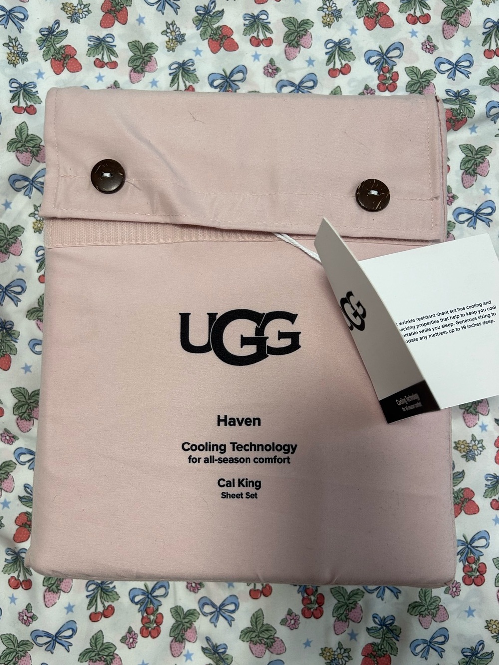 NWT UGG California king dusty rose cooling sheet set